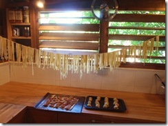 Ray's pasta drying in the kitchen.... hours of labor